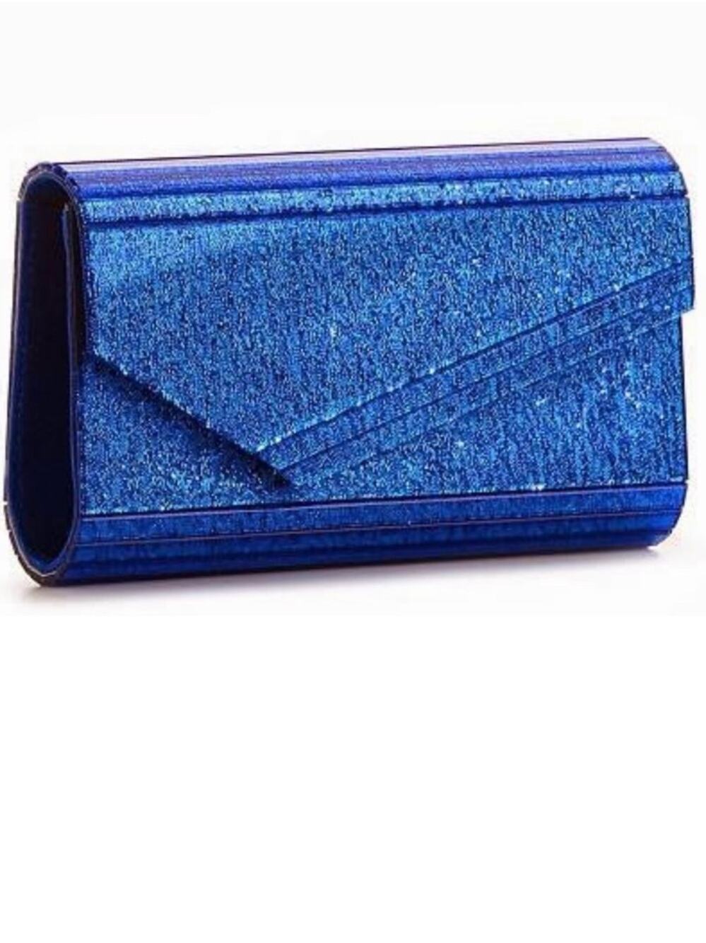 Lulu Townsend Glitter Lucite Clutch, Cobalt NWT